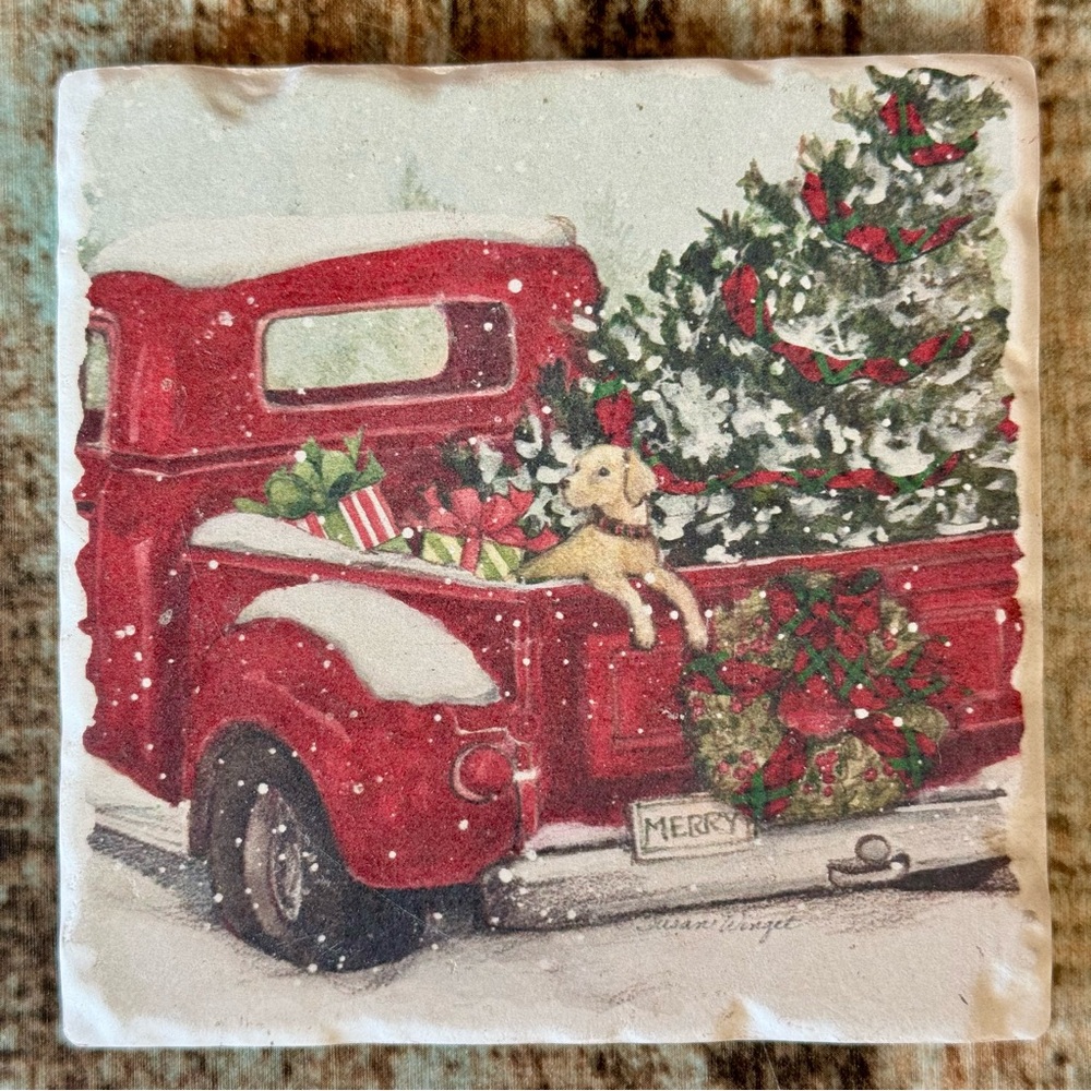 “Robert Stanley” Christmas Dog Ceramic Coasters - Picture 6 of 10